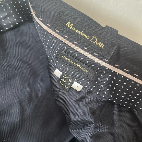 Massimo Dutti pleated Trousers navy size 8 - Picture 2 of 6